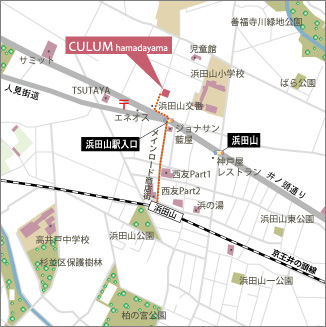 CULUM浜田山の周辺時地図